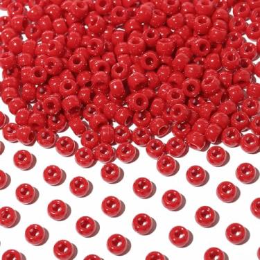 Imagem de Richbunnys 1000 contas de pônei de plástico multicoloridas a granel para artesanato, 6 * 9 mm cores sortidas contas de cabelo, incluindo preto, vermelho, azul, branco para fazer pulseiras, pingentes