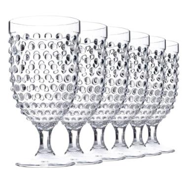Imagem de Xinguo yefu plastic Conjunto de 6 taças de vinho acrílicas em relevo romântico para festa de casamento, feriados, aniversário (transparente) (transparente) (transparente, grande)