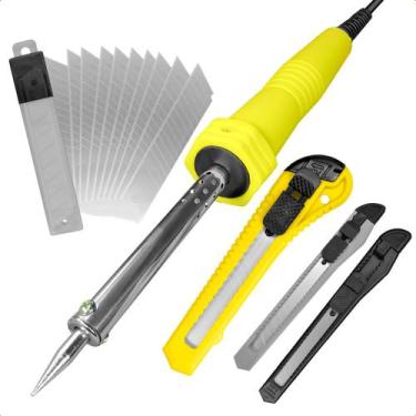 Imagem de Ferro Solda 30W 127V Ponta Fina + Kit Estilete 10 Laminas - Startools