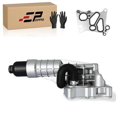 Imagem de A2711801210 Caixa de filtro de alumínio para refrigerador de óleo do motor prata compatível com Mercedes Benz M271 W204 C250 R172 SLK250 2012 2013 2014 2015