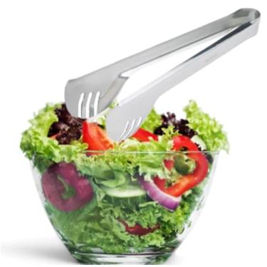 Imagem de Pegador De Alimento Aço Inoxidável Cozinha Salada Churrasco Inox Utensílio Massas Macarrão