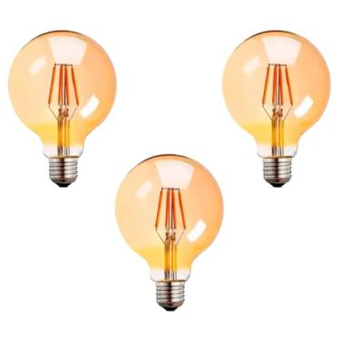 Imagem de Kit 3x Lâmpada Filamento LED Retrô Vintage G95 4W E27 2200K Bivolt