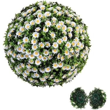 Imagem de Bola De Topiaria De Plantas Artificiais Bolas De Topiaria Artificial Ao Ar Livre Grandes Bolas Decorativas De Buxo Folhagens Topiárias Artificiais Bolas De Grama Plantas Falsa, One Color, 40cm