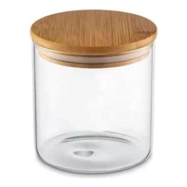 Imagem de Pote De Vidro Para Mantimentos Com Tampa De Bambu 450ML - CLASS HOME