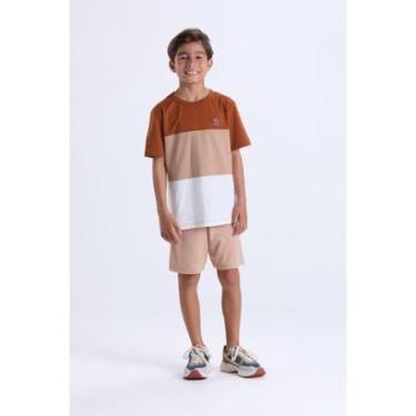 Imagem de Conjunto Infantil Masculino de Verão Faixas Coloridas-Masculino