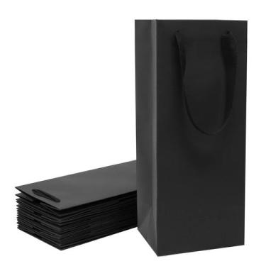 Imagem de Sacos para garrafas de vinho Aimyoo Black Kraft Paper, pacote com 10, 