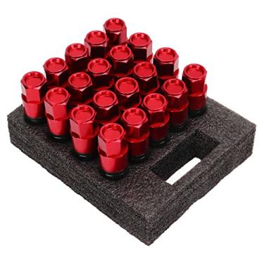 Imagem de Zhjvihx M14x1.5 Parafusos de Lugo de 20pcs Estendidos para Espaçadores de Rodas, Parafusos de Roda do Assento de Cone de Pinça de Pântio Acessórios de Carro Universal para Automóveis, (Vermelho)