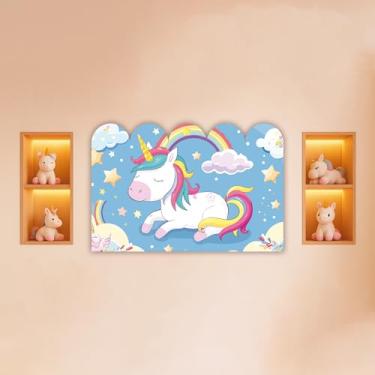 Imagem de Cabeceira de Cama Decorativa Infantil para Quarto de Meninas - Tema Unicórnio (CabCerq-0063)