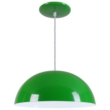 Imagem de Pendente Meia Lua Bola 34cm em Alumínio Cores Cobre Arandela Luminária Sala Quarto Cozinha(Verde)
