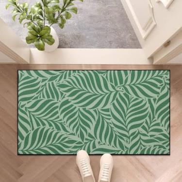 Imagem de Denifeiya Tapete de porta de folha de palmeira, engraçado, tropical, ambientes internos, bem-vindos, capacho frontal, antiderrapante, durável, tapetes para entrada interna, varanda, banheiro, 43 x 76