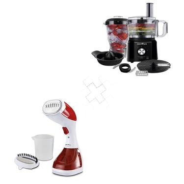 Imagem de Passadeira a Vapor Portátil Britânia Vaporizador BVP02V + Multiprocessador Britânia BMP900BP - 110V