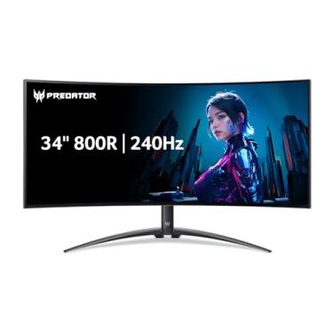 Imagem de Acer Predator X34 | Monitor curvo para jogos 800R OLED 800R de 34 polegadas UWQHD 3440 x 2440 | AMD FreeSync Premium Pro | 240Hz | 0,01ms | VESA DisplayHDR True Black 400 | Switch KVM | USB Type-C, DP
