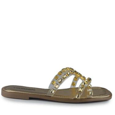 Imagem de Sandália Rasteira Via Marte Feminina 291-008-01, 37, Dourado