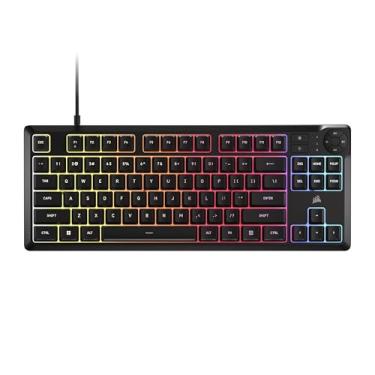 Imagem de Corsair Teclado para jogos K55 Core TKL RGB – Tenkeyless, RGB de 8 zonas, teclas de membrana silenciosas, resistente a derramamentos, teclas de mídia, polling de 1000 Hz – layout NA – preto