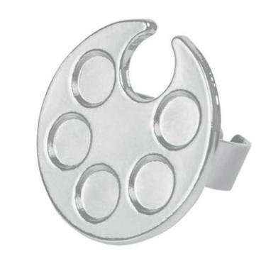 Imagem de HOTWE Mini paleta de manicure, 2 peças de anéis de paleta de cores de metal, ferramentas de pintura de arte de unhas, microblading e suprimentos de maquiagem semipermanente (Roundel)