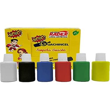 Imagem de Tinta Guache, Radex, 18 ml, Com Pincel, 6 Cores