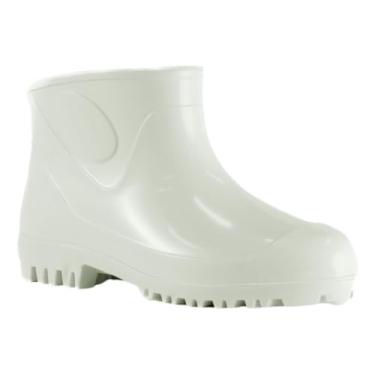 Imagem de Bota Galocha Borracha Pvc Forrada Cano Curto Açougue Limpeza (Branco, 42)