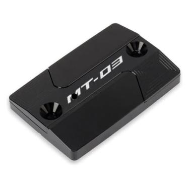 Imagem de BYYINGSUS Acessórios de motocicleta CNC Tampa do reservatório de fluido do cilindro de freio dianteiro compatível com Y&AMAHA MT03 MT-03 MT 03 (preto)