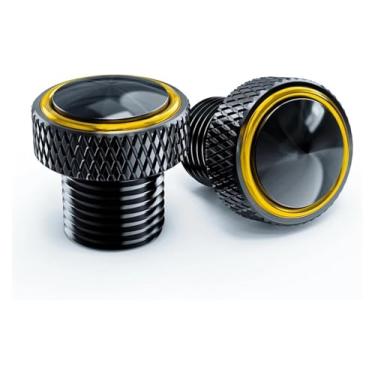 Imagem de BYYINGSUS Acessórios para motocicleta M10*1,25 Tampa de parafusos de furo de espelho traseiro compatível com Y&AMAHA MT07 MT09 MT10 MT15 MT 07 09 10 SP FZ09 FZ07 (ouro-nologo)