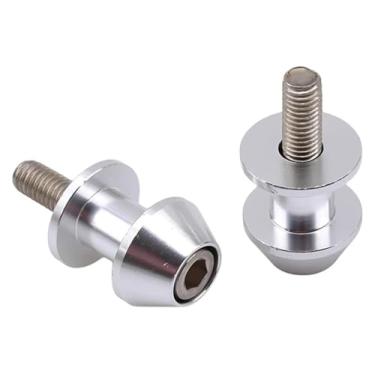 Imagem de Suporte de motocicleta de alumínio de 8 mm, bobinas de braço oscilante, parafuso deslizante, acessório de motocicleta (prata)