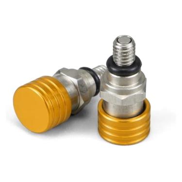 Imagem de BYYINGSUS Válvulas de sangramento de ar de garfo M4x0.7 compatíveis com KTM 85 125 150 250 350 450 500 SX SXF EXC XC XCF XCW XCFW ADV Duke compatível com TE FE TC FC (ouro)