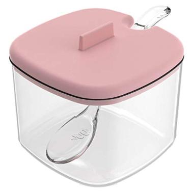Imagem de Açucareiro Com Tampa E Colher Para Servir Porta Açúcar Cozinha Rosa Quartzo