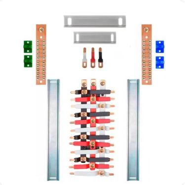 Imagem de Kit Barramento Trifásico 80A para 24 Circuitos com Termo Retrátil - Za