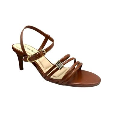 Imagem de Sandália Feminina Casual Salto Fino Médio Bebecê T6080-355 (Caramelo, BR, Adulto, Numérico, 38)