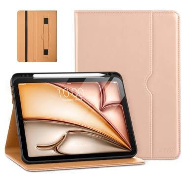 Imagem de DTTO Capa compatível com iPad Air 4, capa de couro premium com suporte integrado para Apple Pencil – despertar/hibernar automático e vários ângulos de visualização para iPad 10,9 polegadas 2020, rosa