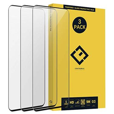 Imagem de CENTAURUS Compatível com película protetora de tela OnePlus 7 Pro (3 unidades) 3D com borda curvada, sem bolhas, 0,3 mm, ultrafina, à prova de arranhões, película protetora de vidro temperado de dureza 9H de 17 cm – transparente, Screen Protector (3D Black)