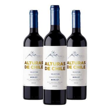 Imagem de Vinho Chileno Alturas De Chile Selection Merlot - 3 Unidades - Importa