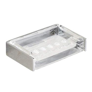 Imagem de Cinzeiros transparentes, cinzeiro de aço inoxidável de hotel montado na parede acessórios de banheiro de vidro móvel (transparente 10,8 x 7 x 2,2 cm)