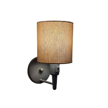 Imagem de Arandela Cilíndrica Md-2030 Cinza Com Liga e Desliga Cupula Palha - Bivolt