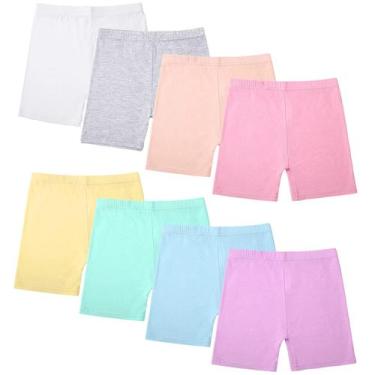 Imagem de Shorts de dança Boyiee Girls para crianças, pacote com 8 cores brilhan