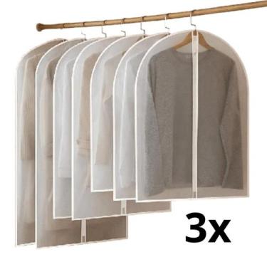 Imagem de 3 Capas Para Roupa Protetora Vestido Casaco Com Zíper 120cm  - Genéric