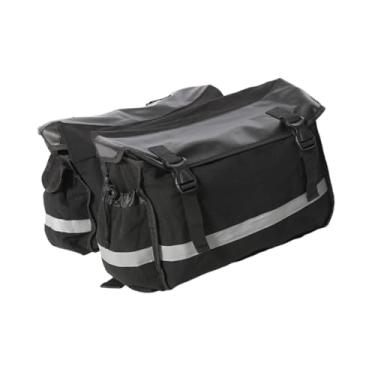Imagem de Fenteer Alforje para bicicleta Alforje duplo para bicicletas de estrada e montanha, bolsa traseira para bagageiro de bicicleta, bolsa de selim para, Preto