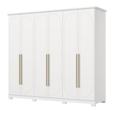 Imagem de Guarda Roupas Casal 6 Portas 6 Gavetas Americano Tulipa Branco