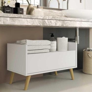 Imagem de Gabinete De Banheiro Retrô 60 Cm Fg3624 Branco/natural - MULTIMOVEIS