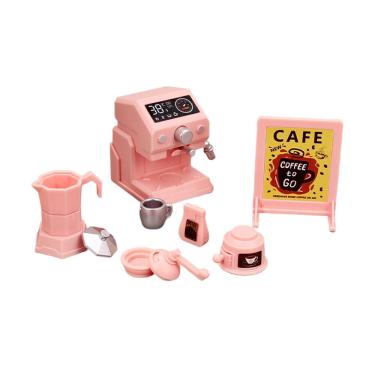 Imagem de Conjunto de máquina de café rosa em miniatura Dollhouse Furniture