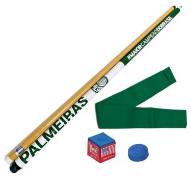 Imagem de Taco de Sinuca Desmontável Oficial do Palmeiras Branco Tacos Brasil