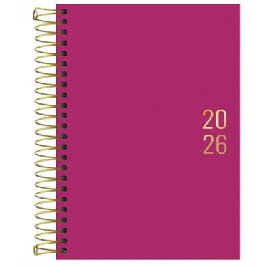 Imagem de Agenda Napoli Rosa 2026 Executiva Espiral Diária 12,9 x 18,7 cm Tilibra, 176 folhas com visão de um dia por página, exceto aos sábados e domingos, com pautas com horário entre 7h e 21h