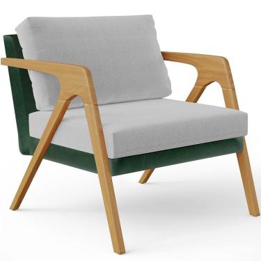 Imagem de Poltrona Para Sala Estar Pietra Facto Verde Musgo Cinza