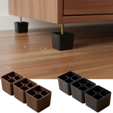Imagem de Pés Quadrado de Plástico 3cm /5cm, 20 Unidades com Parafusos Ideais pa
