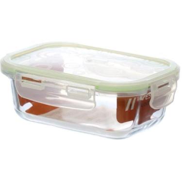 Imagem de Pote Hermético Retangular de Vidro 400ML Western Home