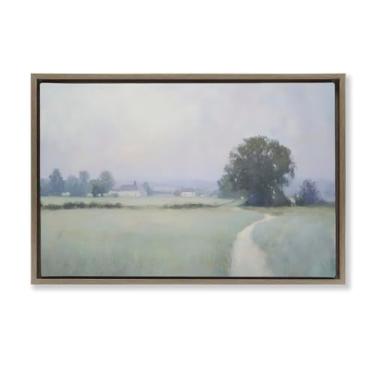 Imagem de Stupell Industries Long Driveway Bluish Landscape Brown Framed Floater Canvas Wall Art, design by Petal Prints Design, 21 x 31