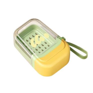 Imagem de Mini estojo de sabão de viagem de 3 cores, saboneteira portátil à prova de vazamento com camada de drenagem e orifícios de ventilação, organizador compacto de higiene pessoal para sabonetes em barra