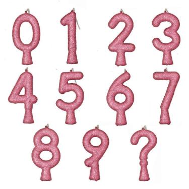 Imagem de Vela De Aniversário Puro Glitter Rosa Modelo 8