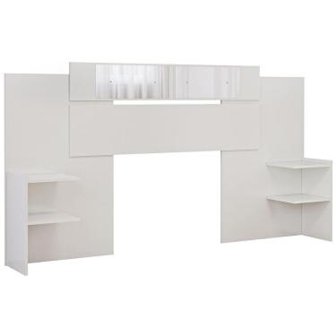 Imagem de Cabeceira Cama Box Madeirado Solteiro-casal-queen Mila C- Espelho Off White - Panan