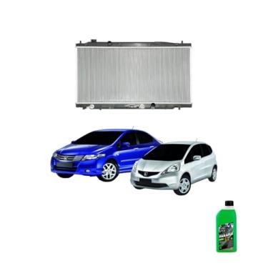 Imagem de Kit Radiador Honda City/Fit 1.4/1.5 16V 2009-2013 + Aditivo Paraflu Verde 1L