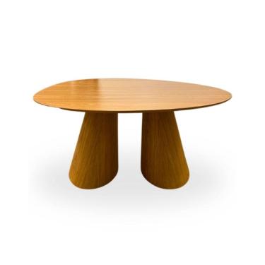 Imagem de Mesa De Jantar Organica Polaris 130x120cm Base Freijó Tampo Freijó